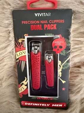 Vivitar Red Precision Nail Clippers Dual Pack for Men